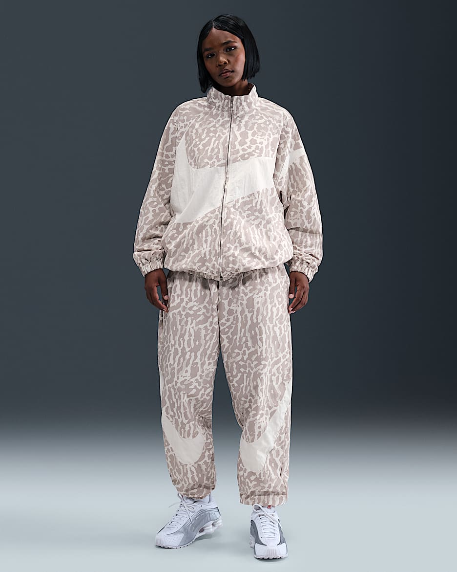 Pantalones de tejido Woven estampados para mujer Nike Sportswear - Gris universitario/Vela
