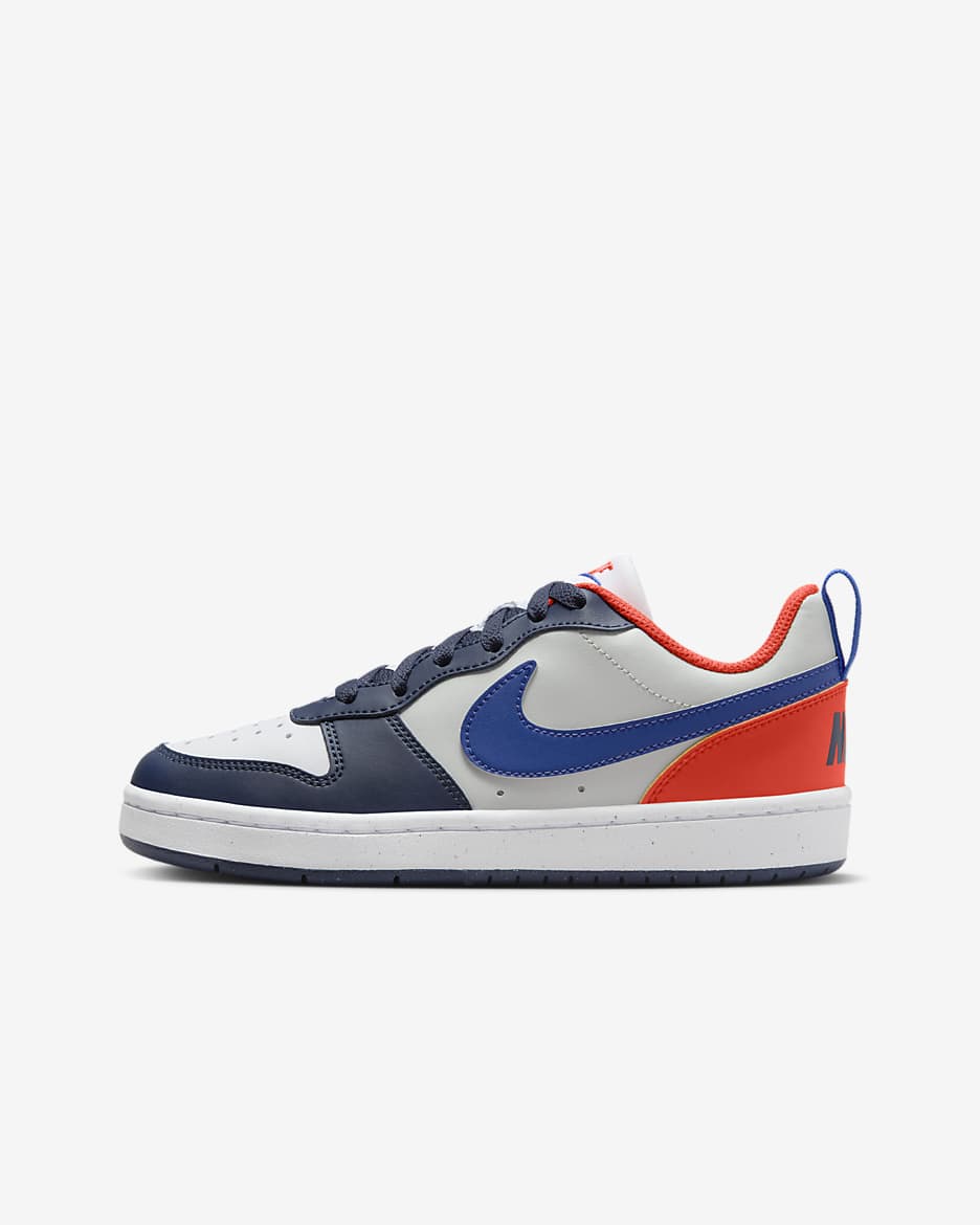 Nike Court Borough Low Recraft Older Kids' Shoes - Midnight Navy/Team Orange/Light Silver/Hyper Royal