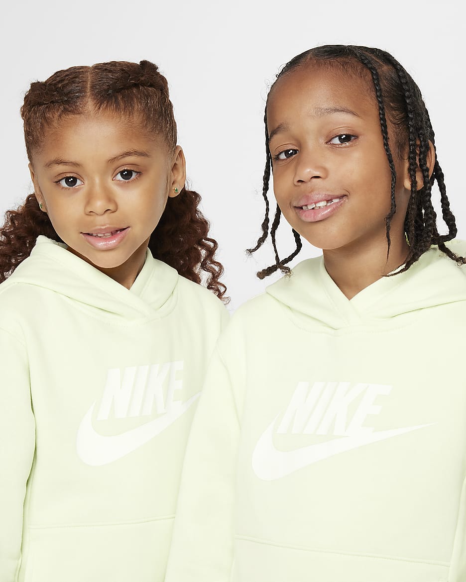 Conjunto de sudadera con gorro para niños talla chica Nike Sportswear Club Fleece - Hielo lima