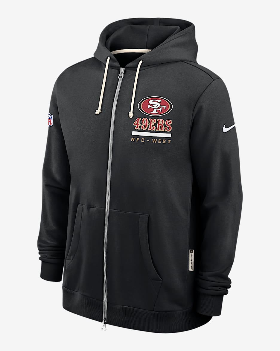 San Francisco 49ers Utility Player Sideline Men's Nike Dri-FIT NFL Full-Zip Hoodie - Black