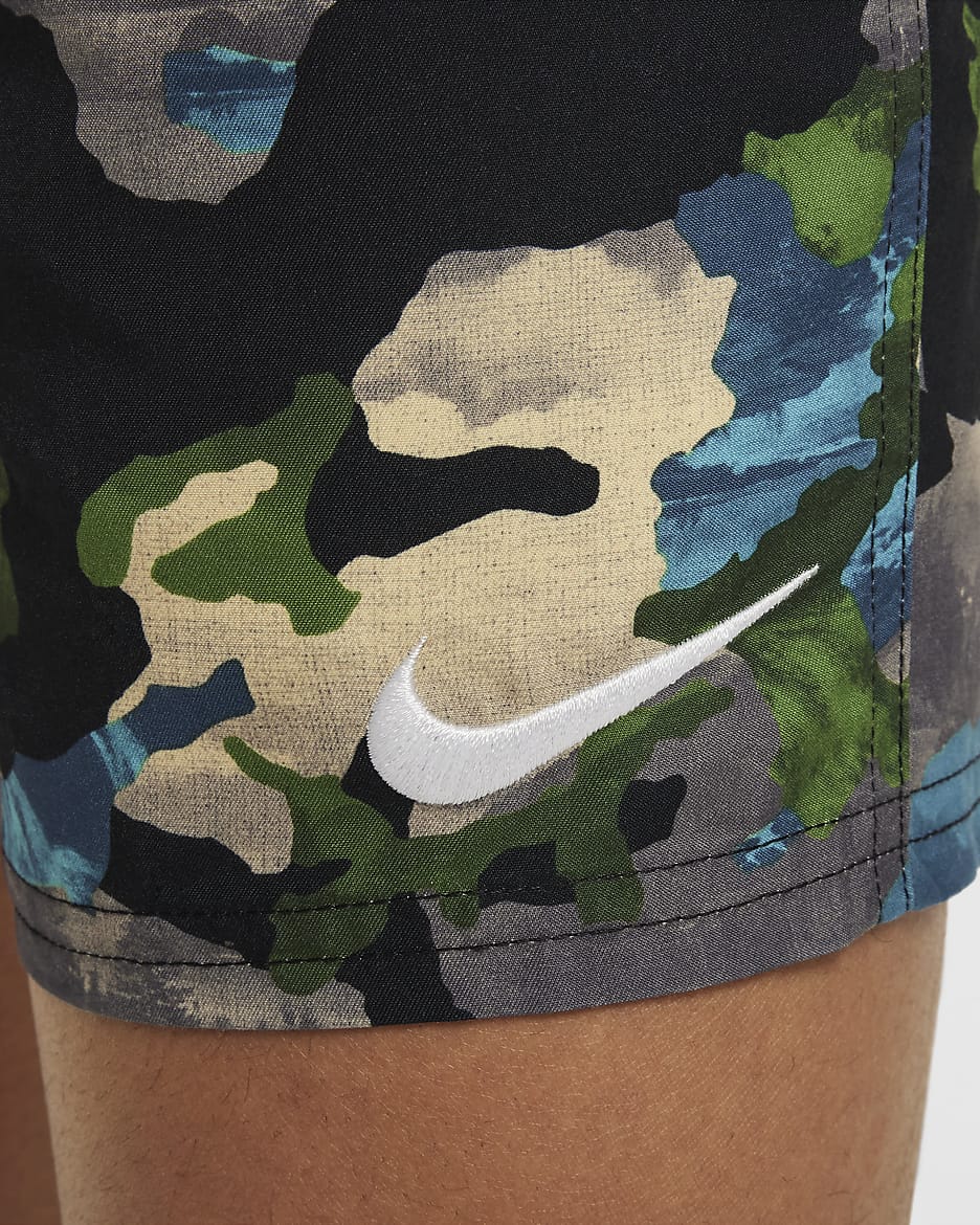 Nike Swim Classic Camo Older Kids' (Boys') 10cm (approx.) Volley Shorts - Black/Team Gold/Chlorophyll/White