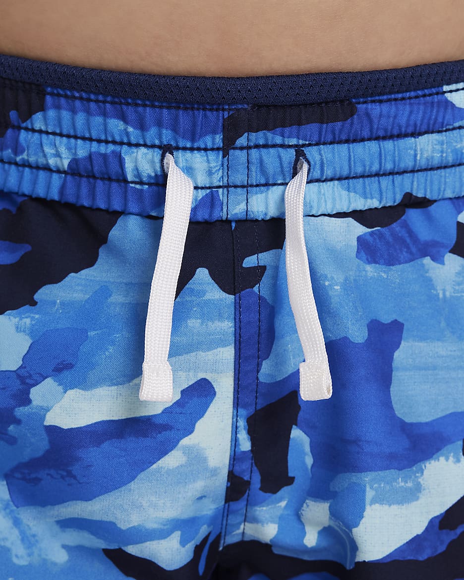 Nike Swim Classic Camo Older Kids' (Boys') 10cm (approx.) Volley Shorts - Midnight Navy/Game Royal/Light Photo Blue/White