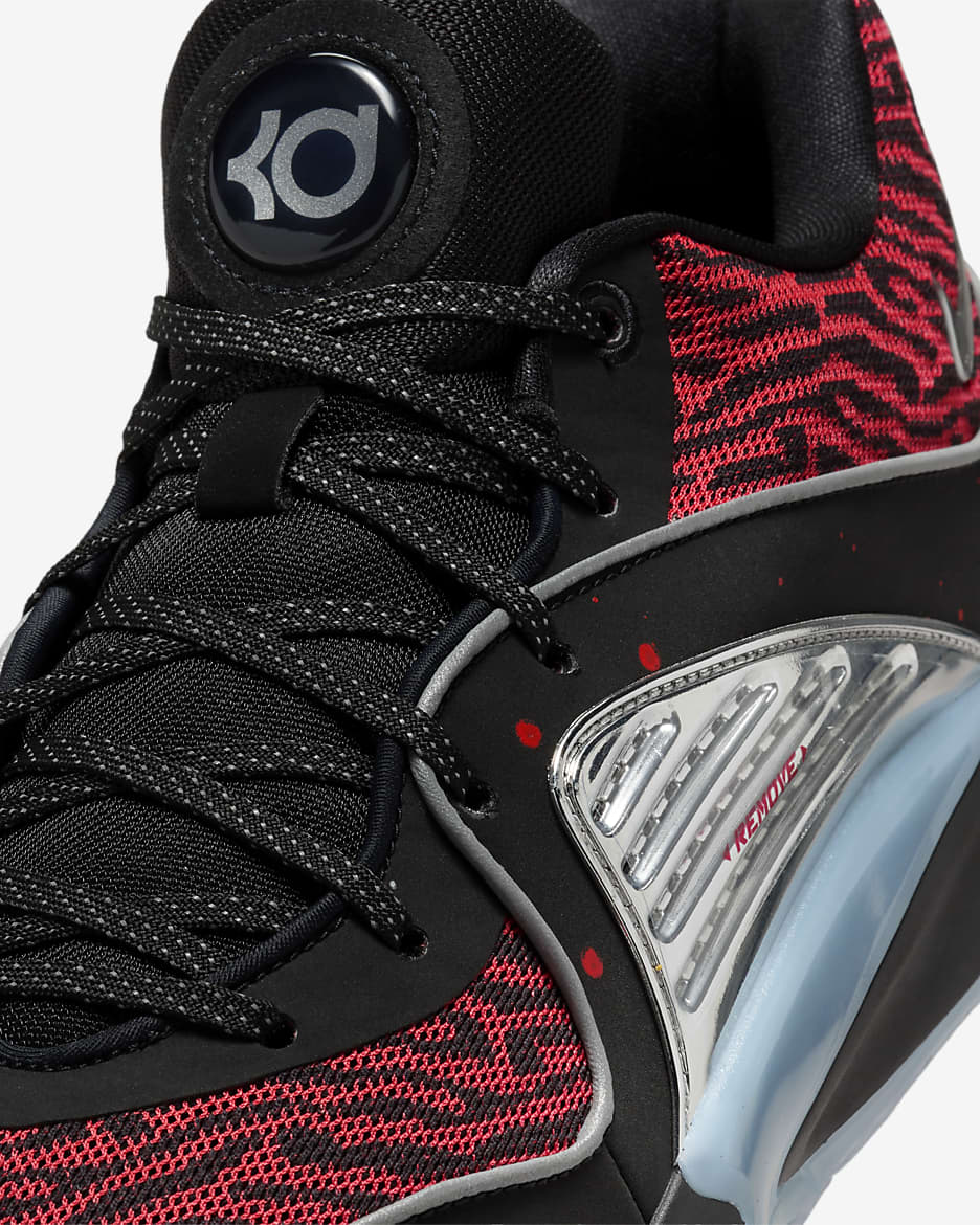 KD16 Basketball Shoes - Black/Bright Crimson/Thunder Blue/Metallic Silver
