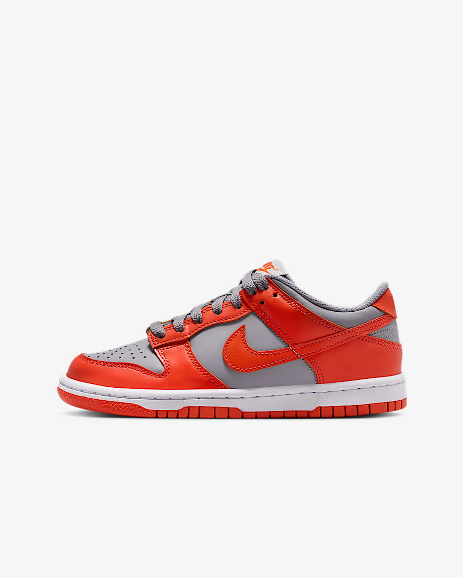 Nike Dunk Low Big Kids' Shoes - Cement Grey/Team Orange/White/Team Orange