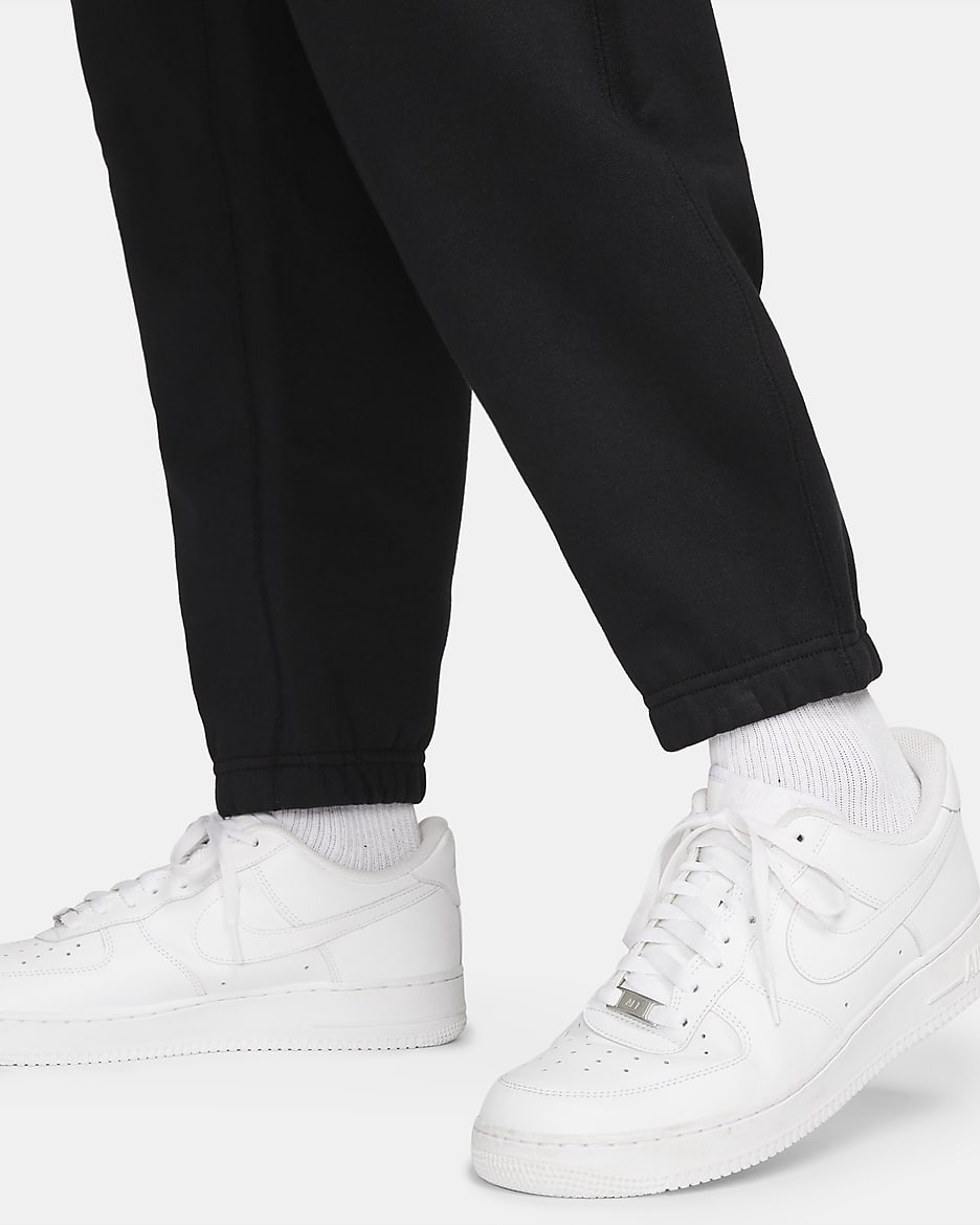 Pantalon en tissu Fleece Nike Solo Swoosh pour Homme - Noir/Blanc