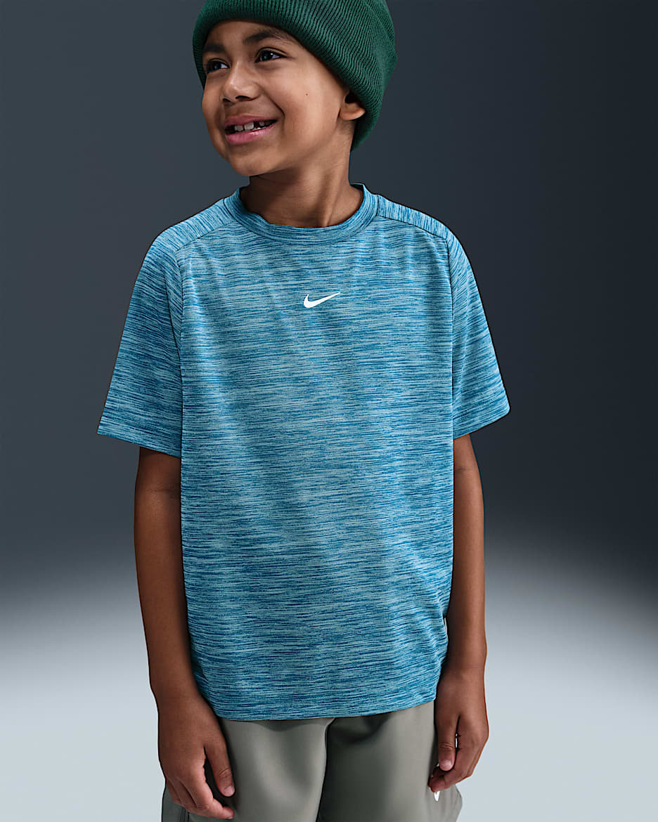 Nike Multi Dri-FIT Kurzarmshirt (ältere Kinder) - Green Abyss/Pure/Weiß