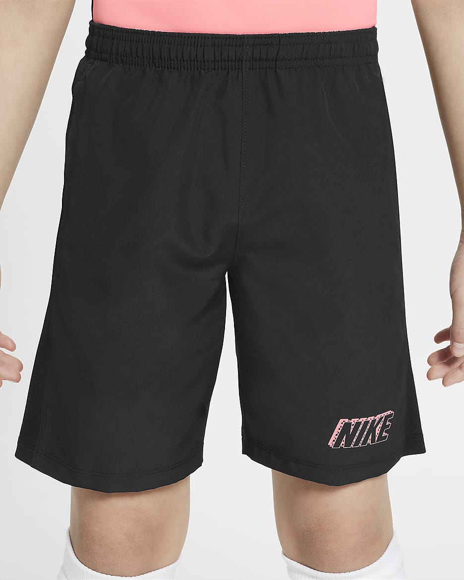 Nike Dri-FIT Academy23 Fußballshorts für ältere Kinder - Schwarz/Schwarz/Sunset Pulse