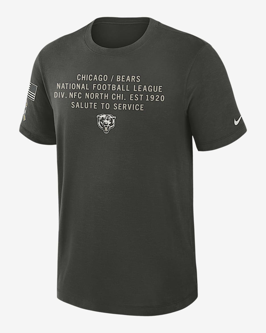 Playera Nike Dri-FIT de la NFL para hombre Chicago Bears Salute to Service Slub - Verde bosque
