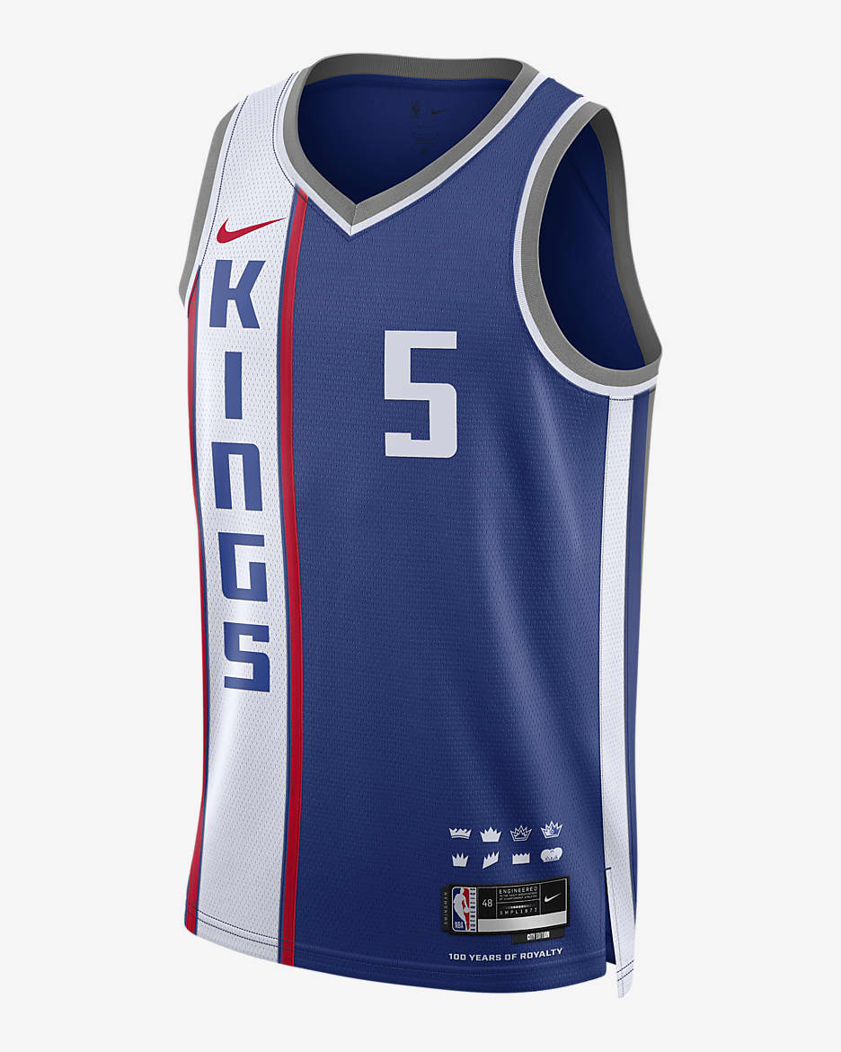 Jersey Nike Dri-FIT Swingman de la NBA para hombre De'Aaron Fox Sacramento Kings City Edition 2023/24 - Azul enérgico