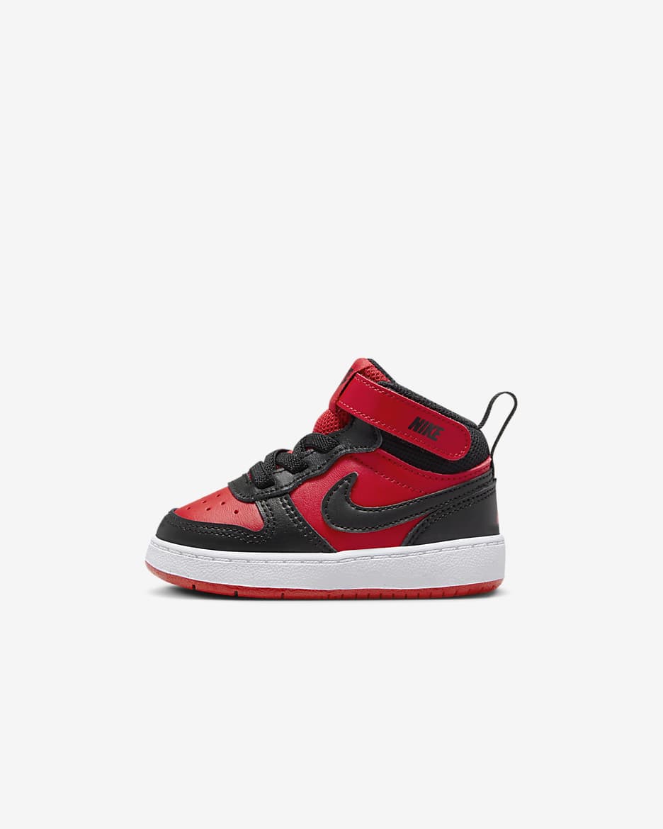 Nike Court Borough Mid 2 Baby/Toddler Shoes - University Red/White/Black
