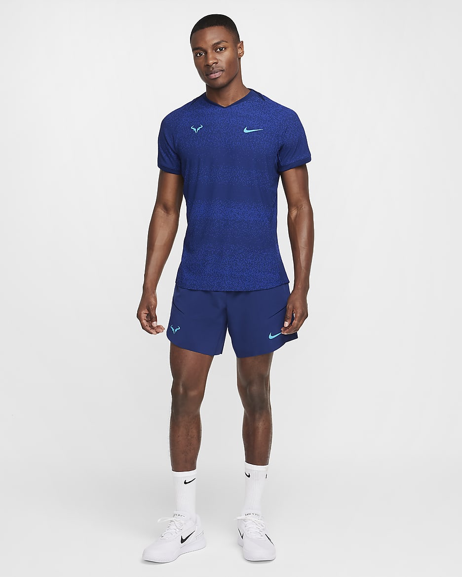 Rafa Dri-FIT ADV Kurzarm-Tennisoberteil für Herren - Blue Void/Laser Blue