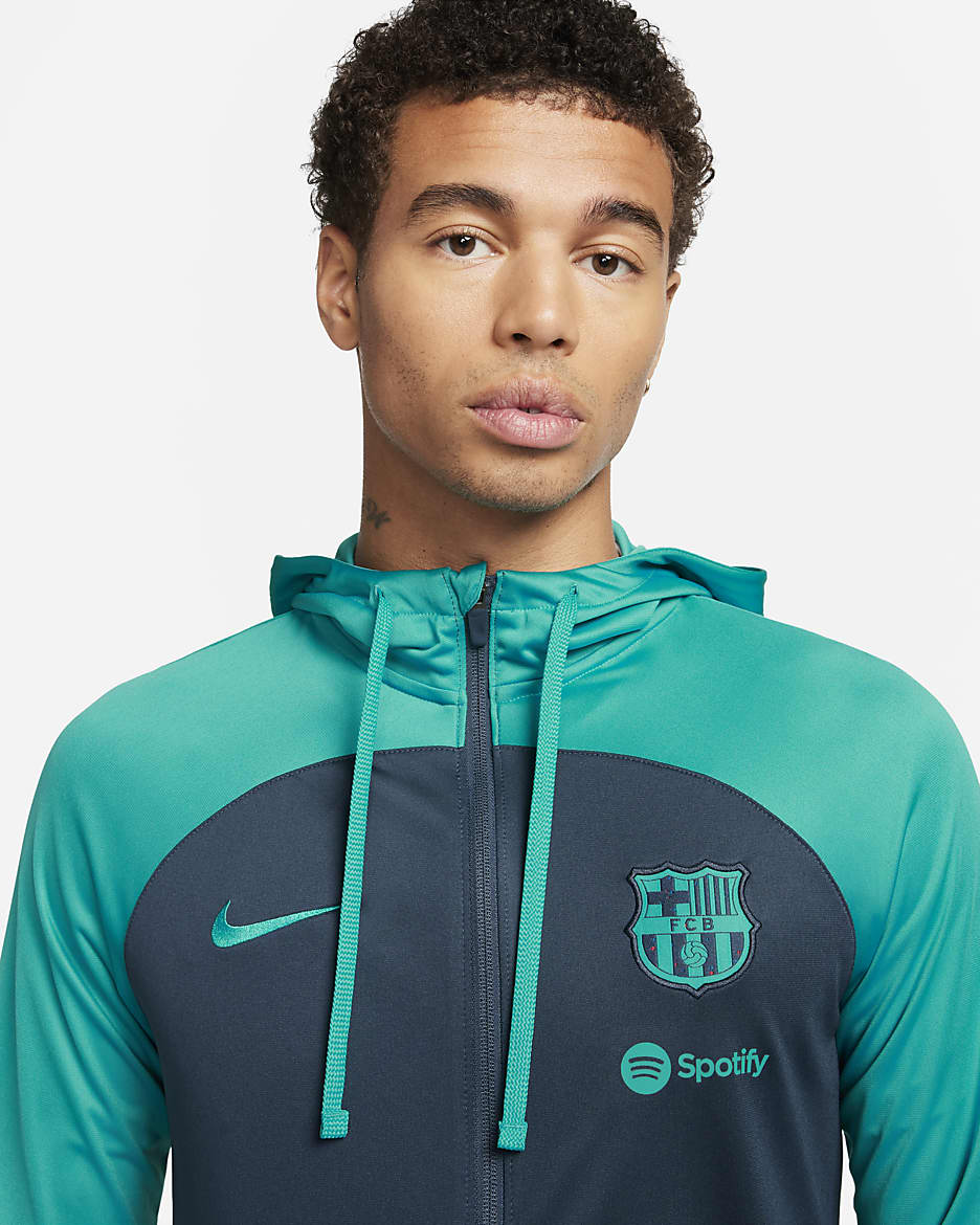 F.C. Barcelona Strike Men's Nike Dri-FIT Football Hooded Knit Tracksuit ...