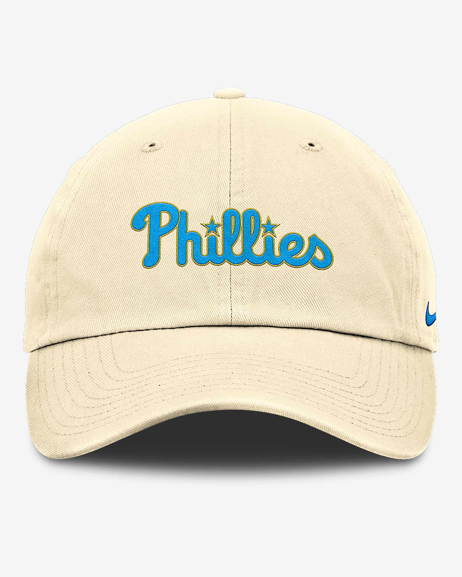 Gorra Nike de la MLB ajustable para hombre Philadelphia Phillies Club - Leche de coco