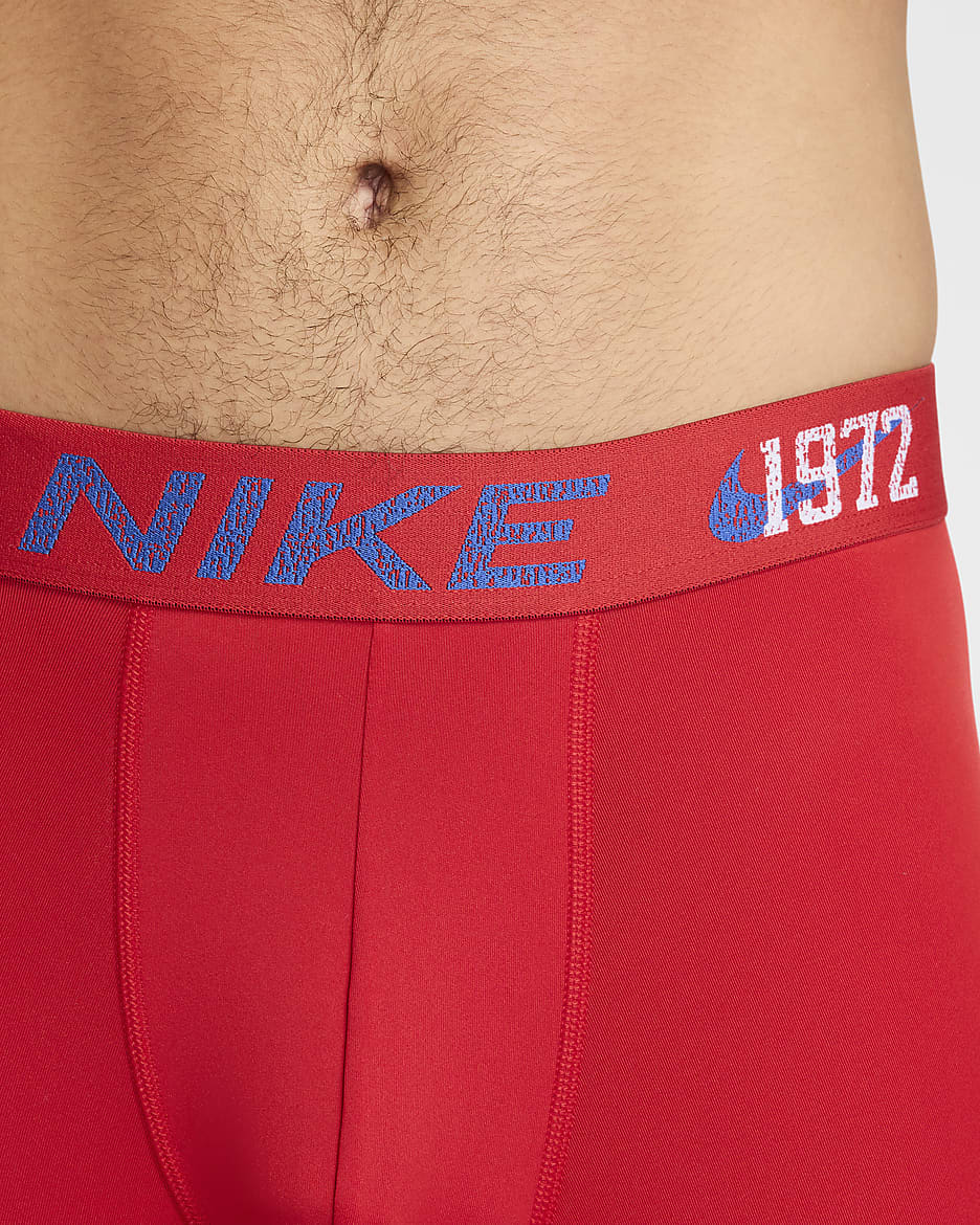 Nike Dri-FIT Essential Micro Long Boxer Briefs (3-Pack) - Red