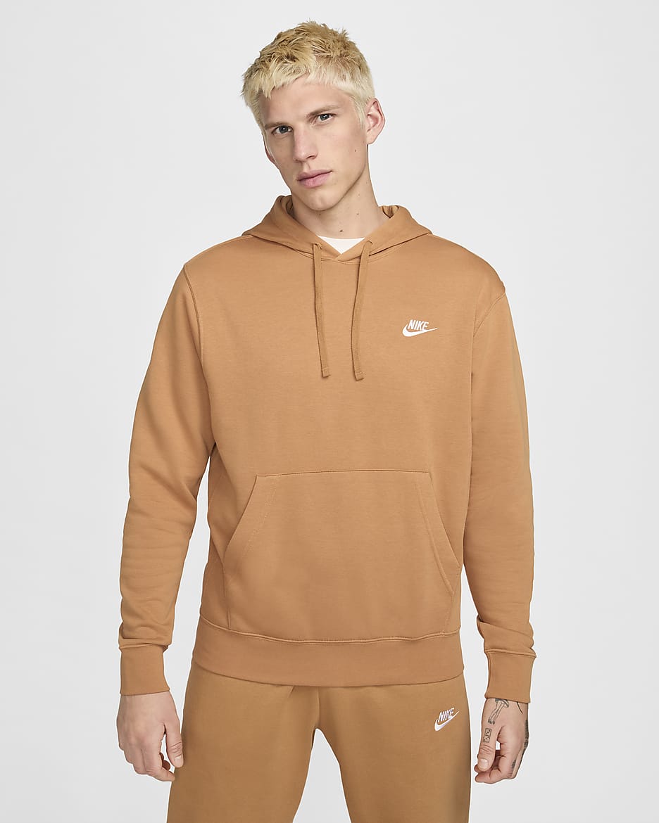 Sweat à capuche Nike Sportswear Club Fleece - Flax/Flax/Blanc