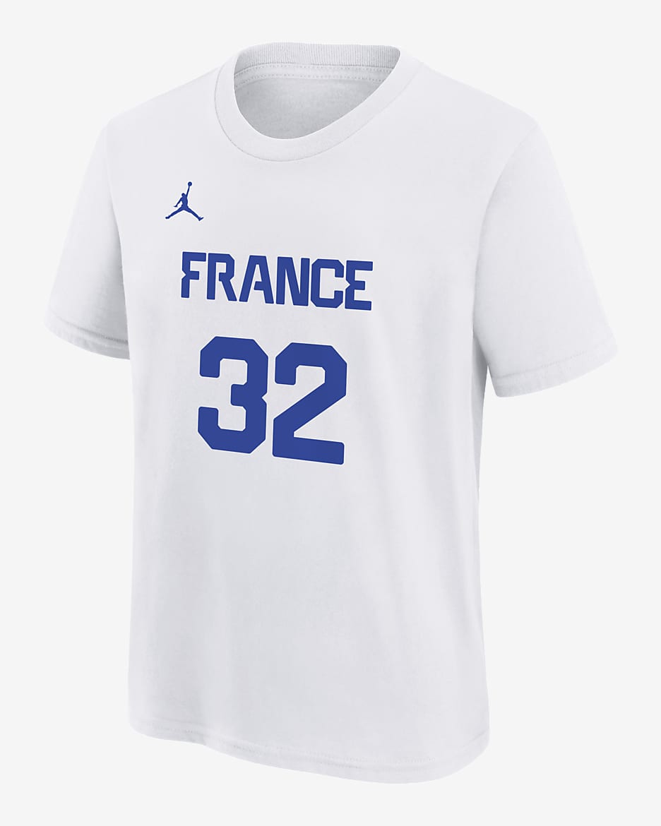 Victor Wembanyama France Big Kids' Jordan Basketball T-Shirt - White