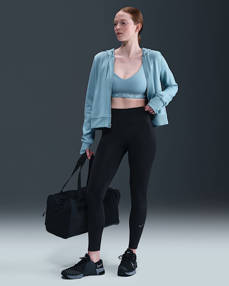 Leggings de largo completo de tiro alto Therma-FIT para mujer Nike One - Negro/Blanco