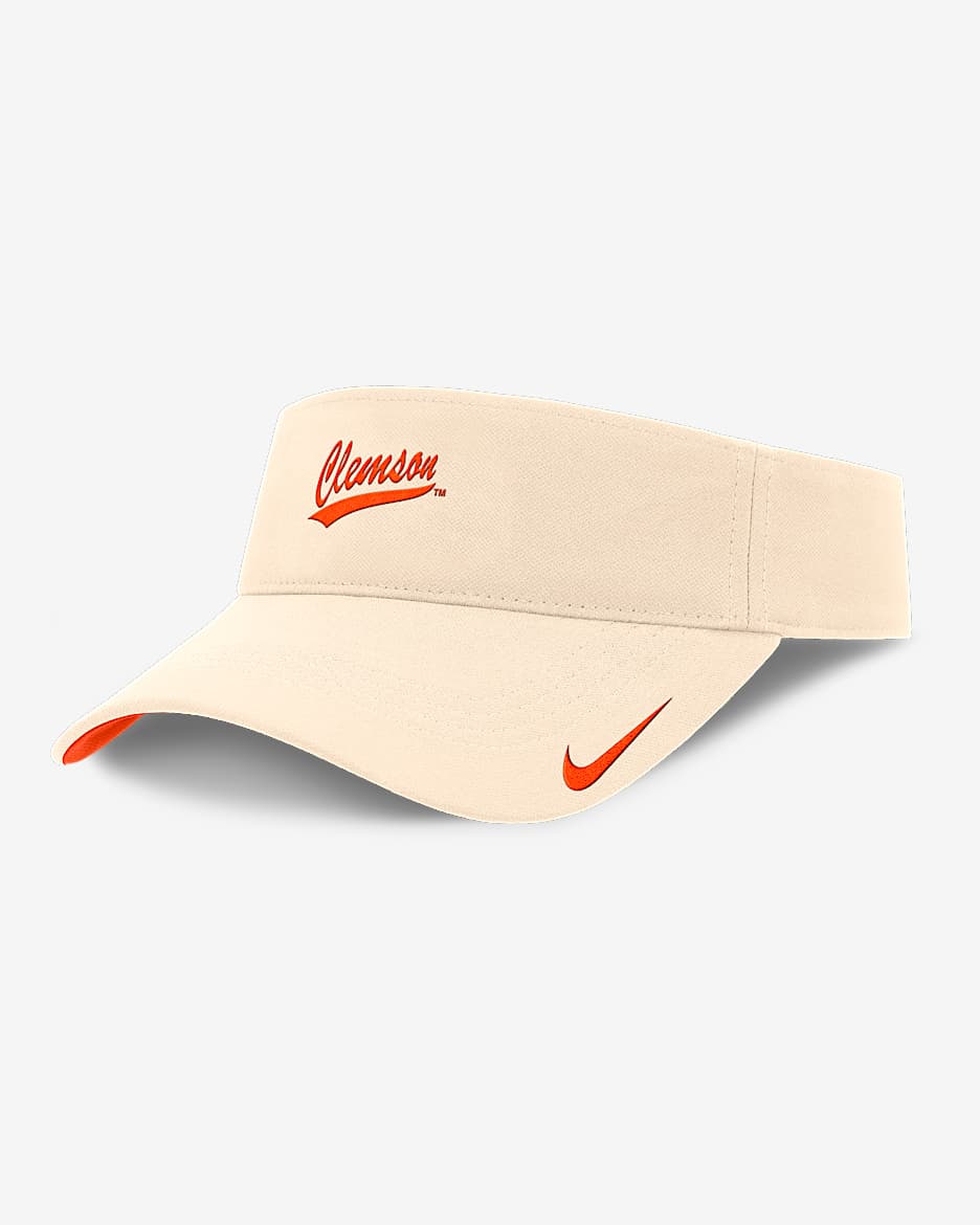 Visera universitaria Nike Dri-FIT ajustable para hombre Clemson Tigers Primetime Ace - Natural