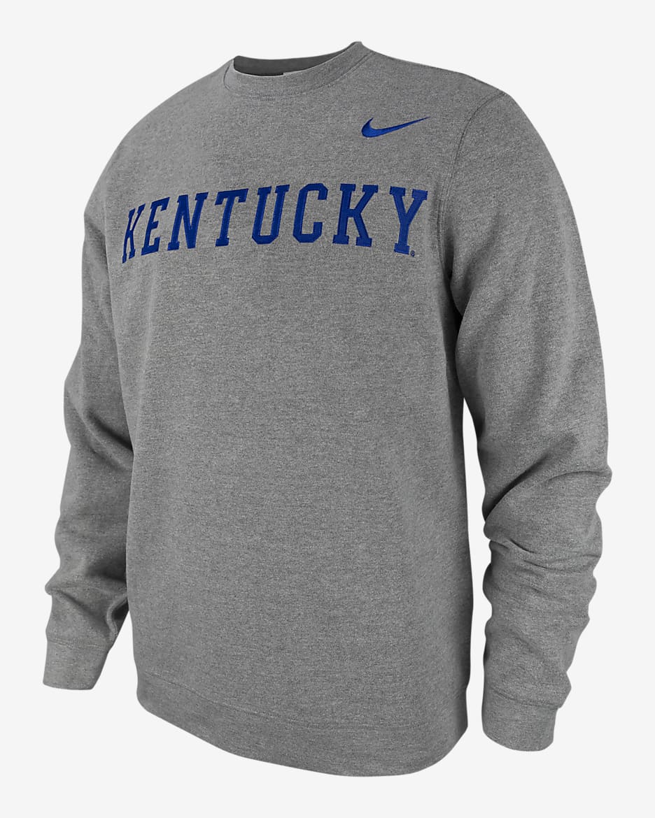 Kentucky Club Fleece Men's Nike College Crew-Neck Sweatshirt - Carbon Heather