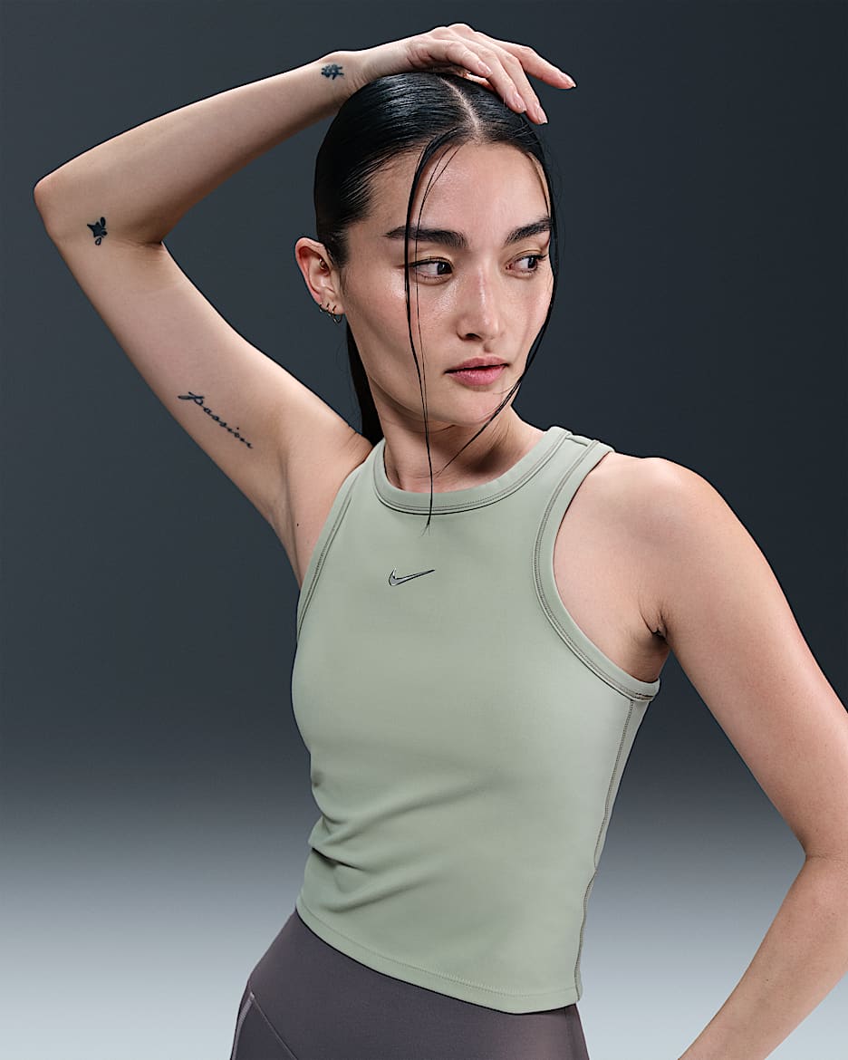 Débardeur court Dri-FIT Nike One Fitted pour femme - Jade Horizon