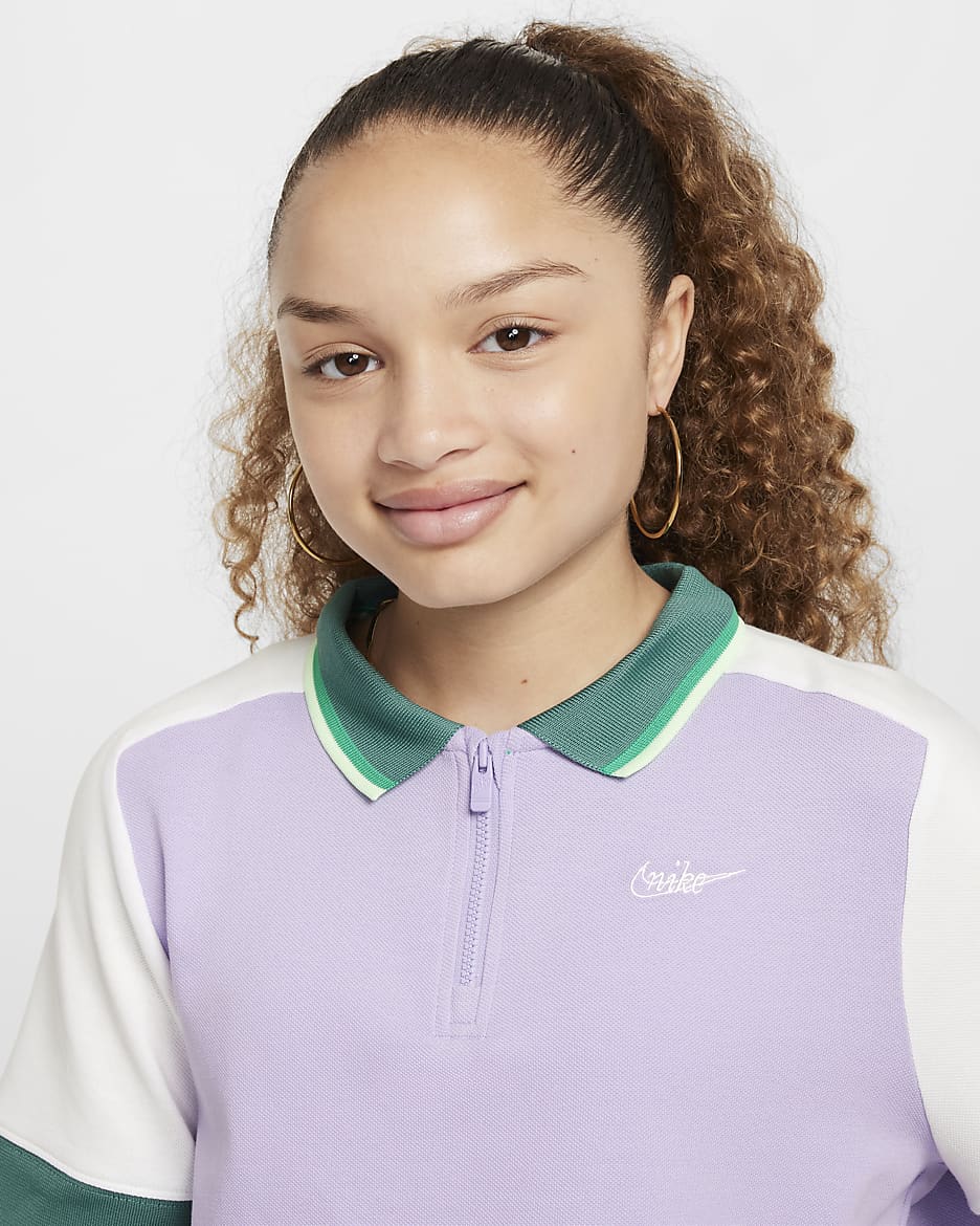 Crop top Nike Sportswear pour Fille - Hydrangeas/Blanc