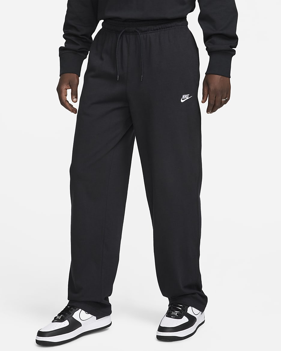 Nike Sportswear Club Men's Knit Open-Hem Pants - Black/White