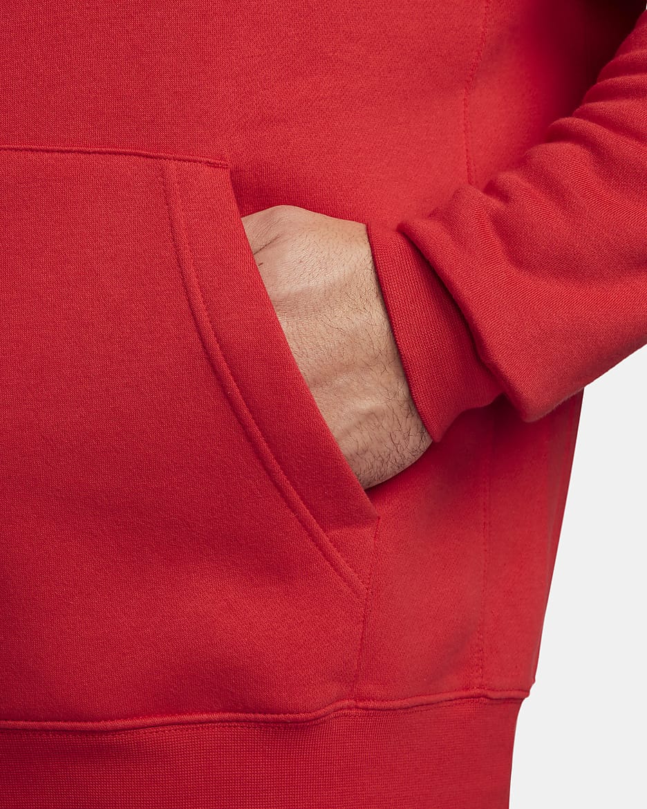 nike men's sportswear club fleece hoodie red