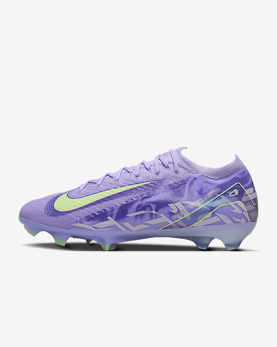Nike United Mercurial Vapor 16 Elite FG Low-Top Soccer Cleats - Purple Agate/Barely Volt
