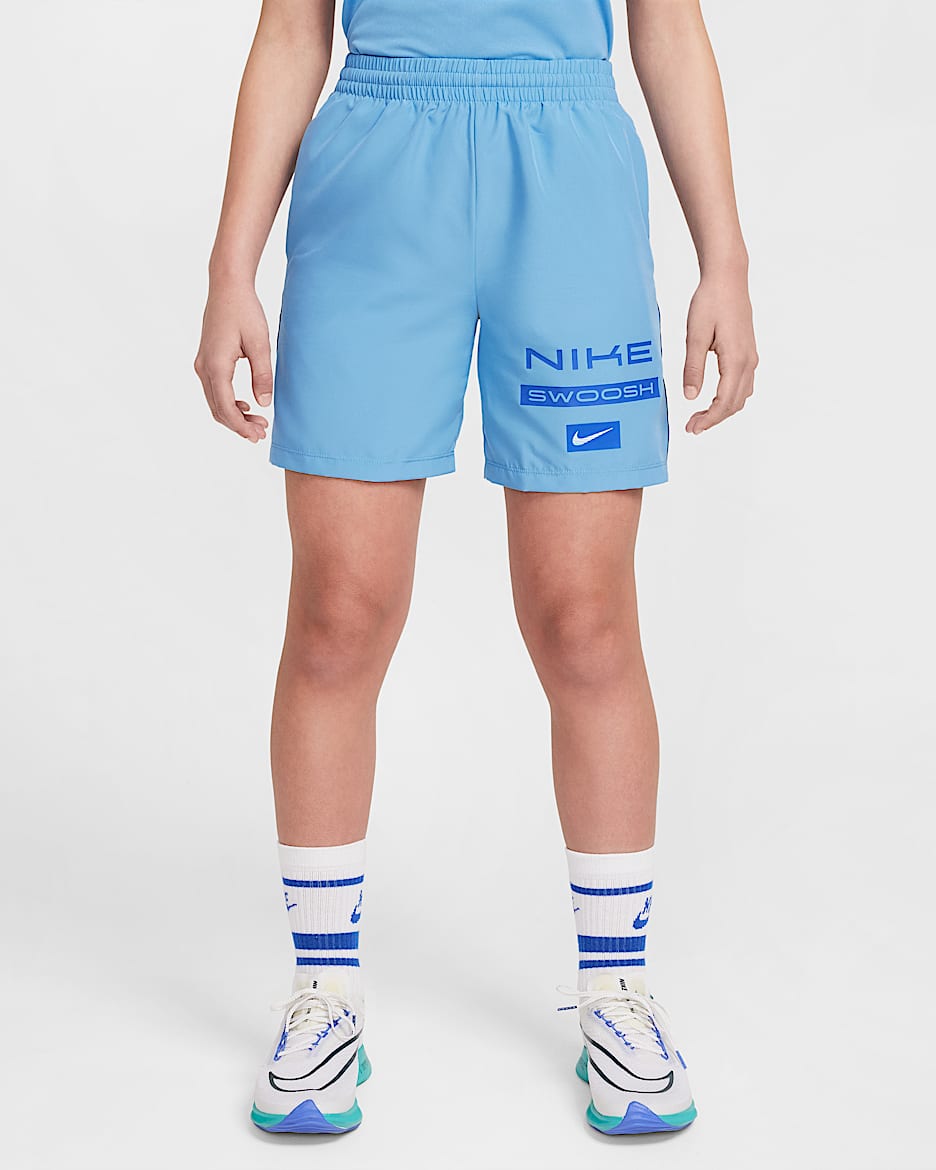 Shorts Dri-FIT de tejido Woven para niño talla grande Nike Multi - Azul extremo/Royal juego