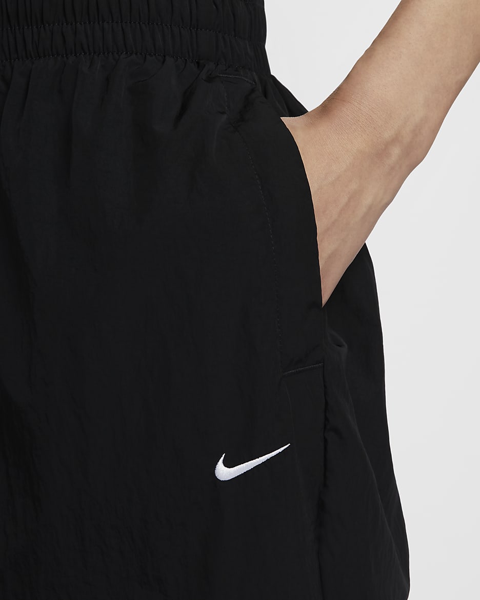 Nike Sportswear Essential Women's Mid-Rise Oversized Woven Joggers - Black/White