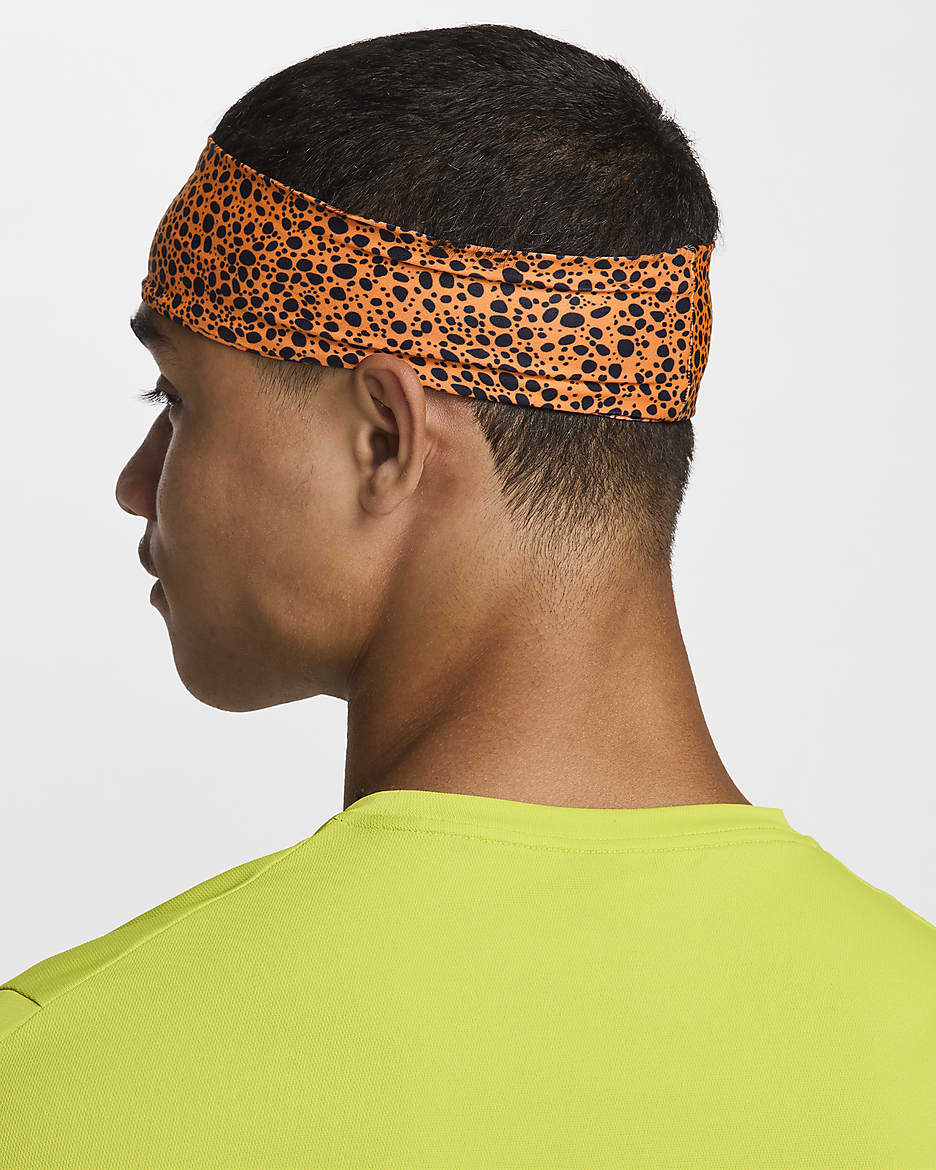 Nike Fury Printed Headband - Total Orange/Dark Obsidian/Football Grey