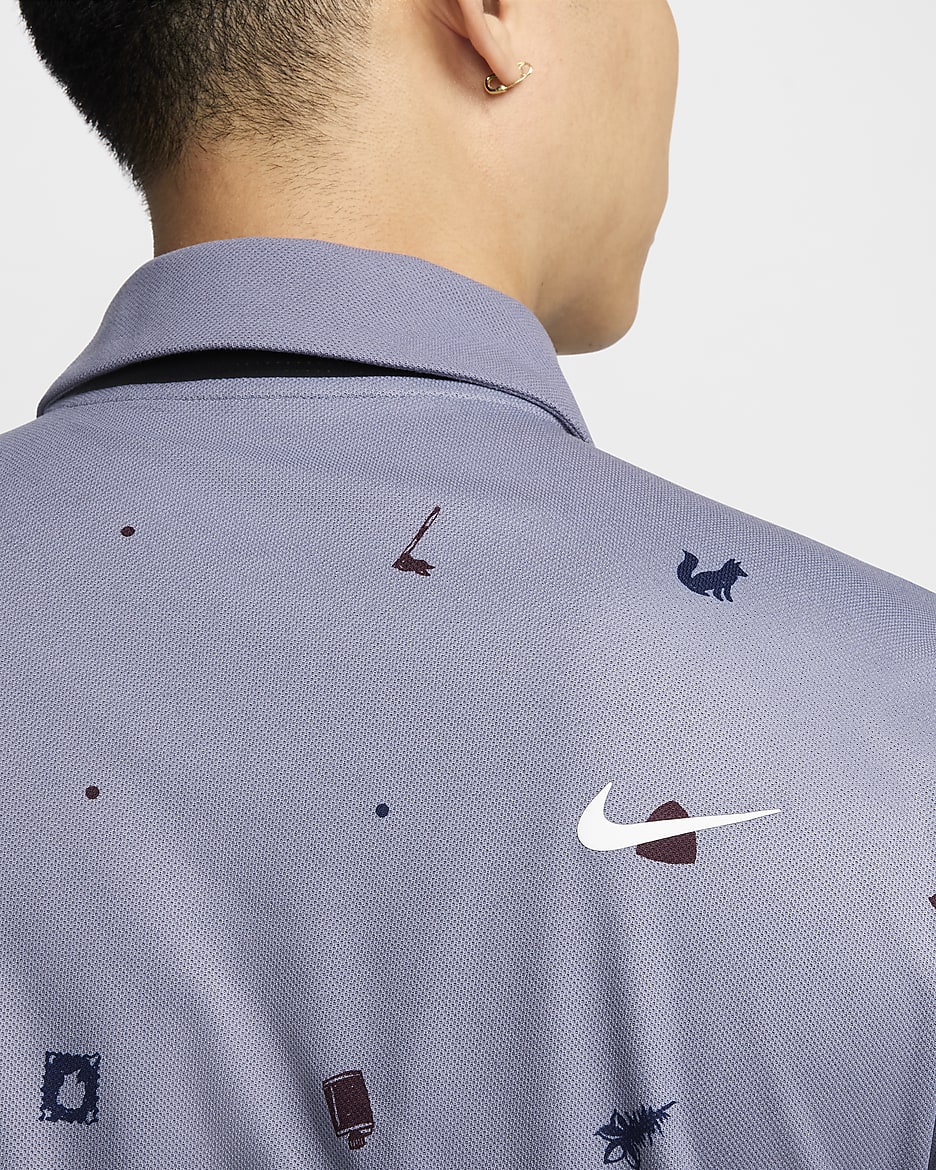 Nike Tour 男款 Dri-FIT 高爾夫球衫 - Light Carbon/白色