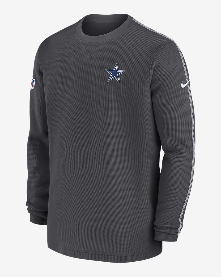 Dallas Cowboys Sideline Coach Men’s Nike NFL Long-Sleeve Top - Charcoal