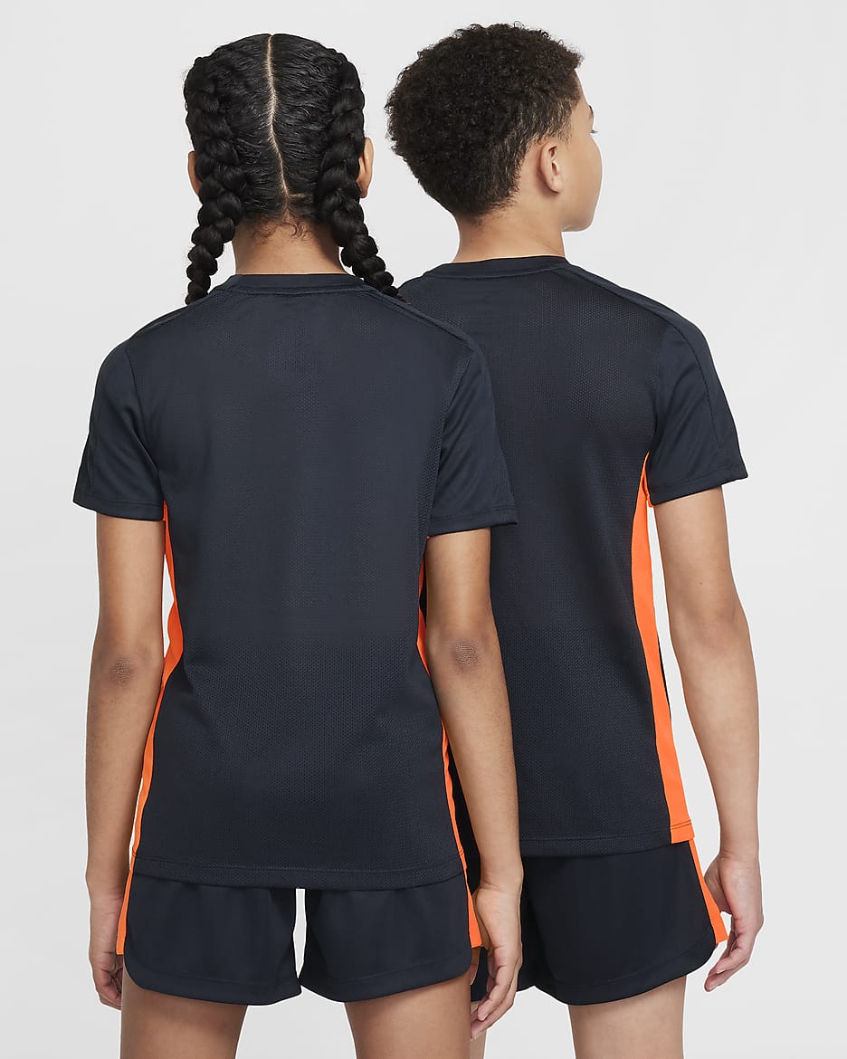 Nike Dri-FIT Academy23 Kids' Football Top - Dark Obsidian/Total Orange/Volt