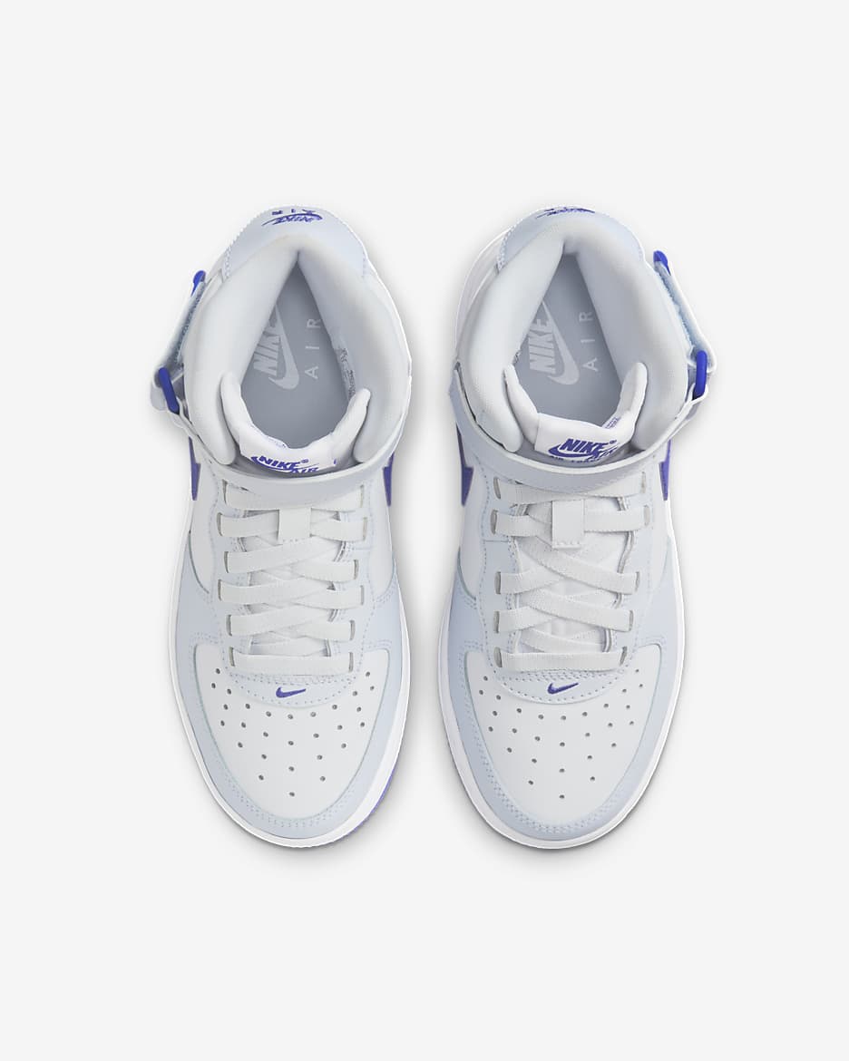 Nike Air Force 1 Mid EasyOn Older Kids' Shoes - Football Grey/White/Persian Violet