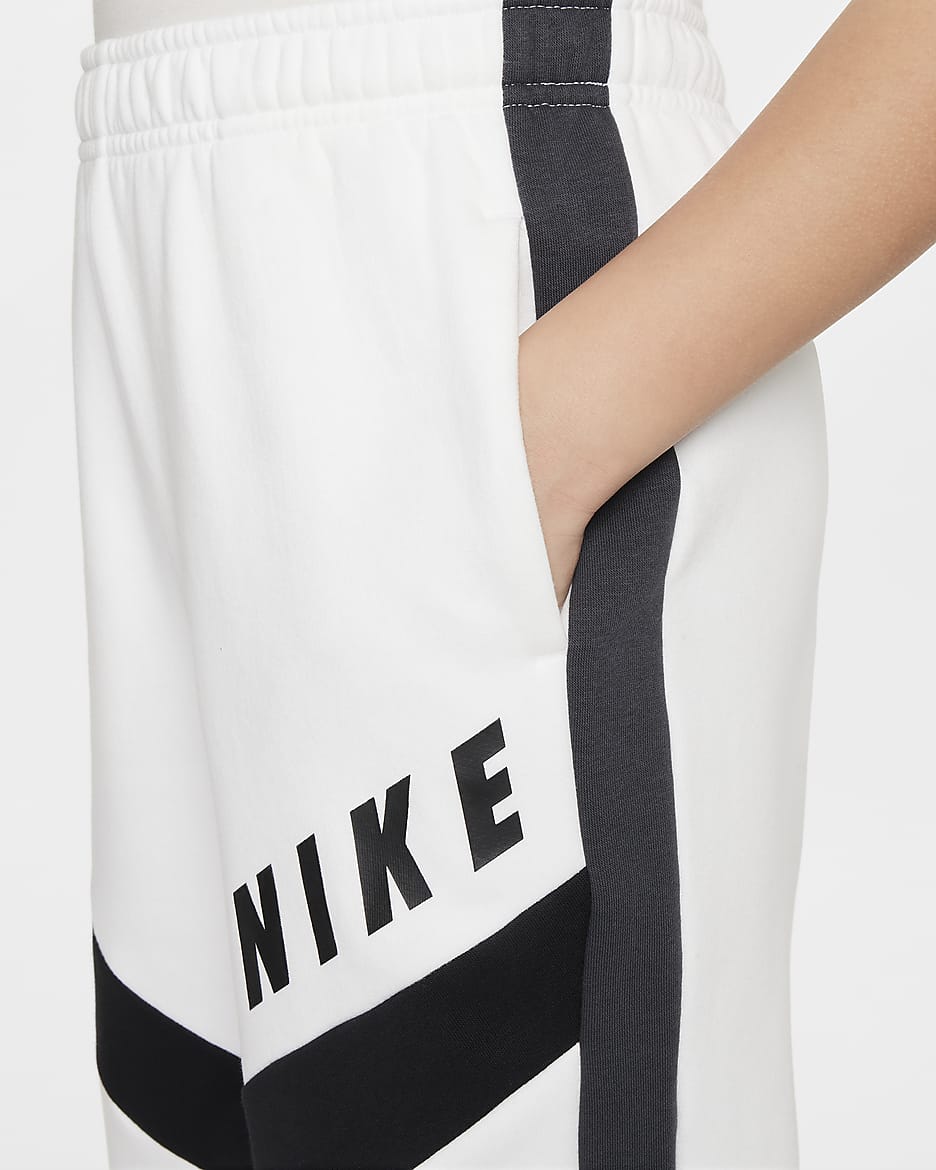 Nike Sportswear Older Kids' (Girls') Oversized Fleece Joggers - White/Dark Smoke Grey/Black