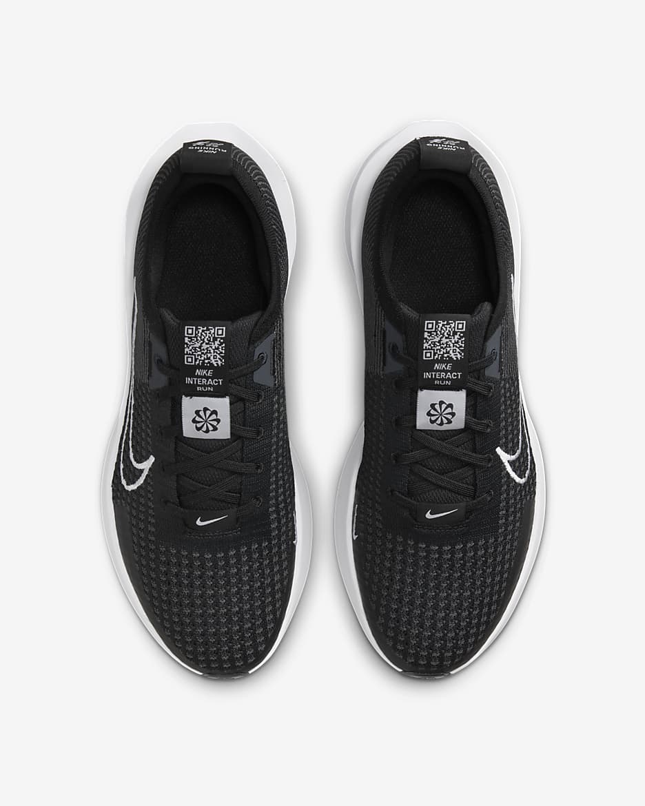 Nike Interact Run Men's Road Running Shoes - Black/Anthracite/White