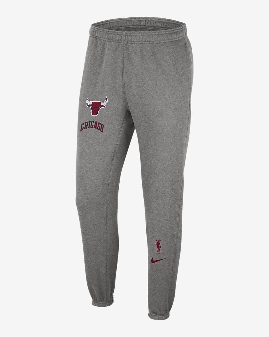 Chicago Bulls Courtside City Edition Men's Nike NBA Fleece Trousers - Dark Grey Heather