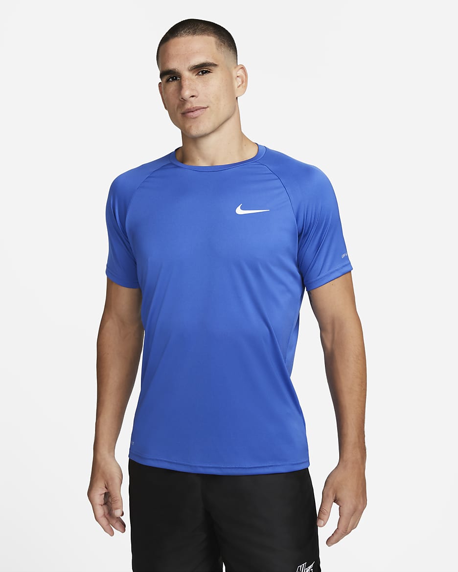 Camiseta Hydroguard de natación de manga corta para hombre Nike Essential - Royal juego