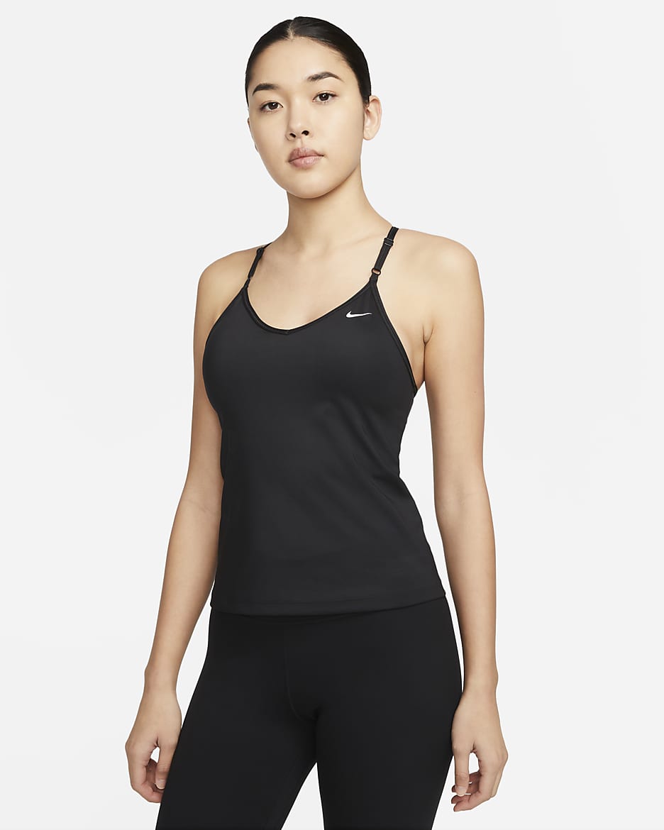 Nike Indy Women's Bra Tank Top - Black/Dark Smoke Grey/White