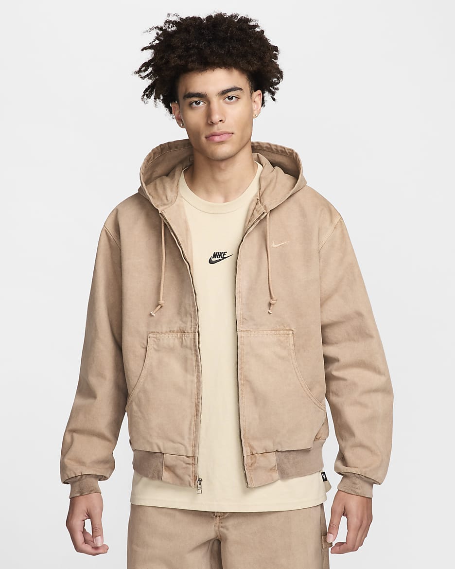 Nike Life Ungefütterte Jacke mit durchgehendem Reißverschluss (Herren) - Hemp/Hemp