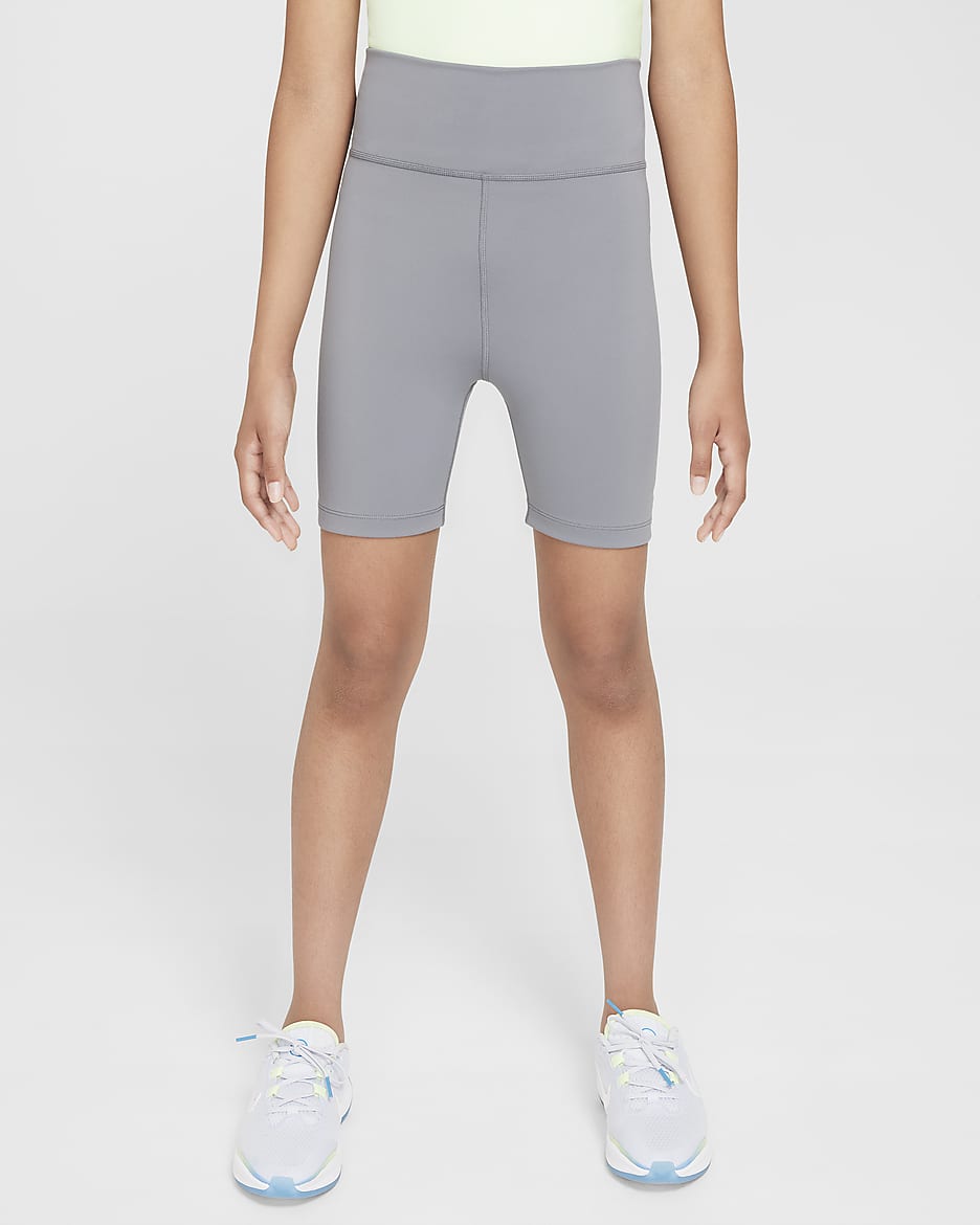 Shorts de ciclismo Dri-FIT de 13 cm para niña talla grande Nike One - Gris humo/Blanco
