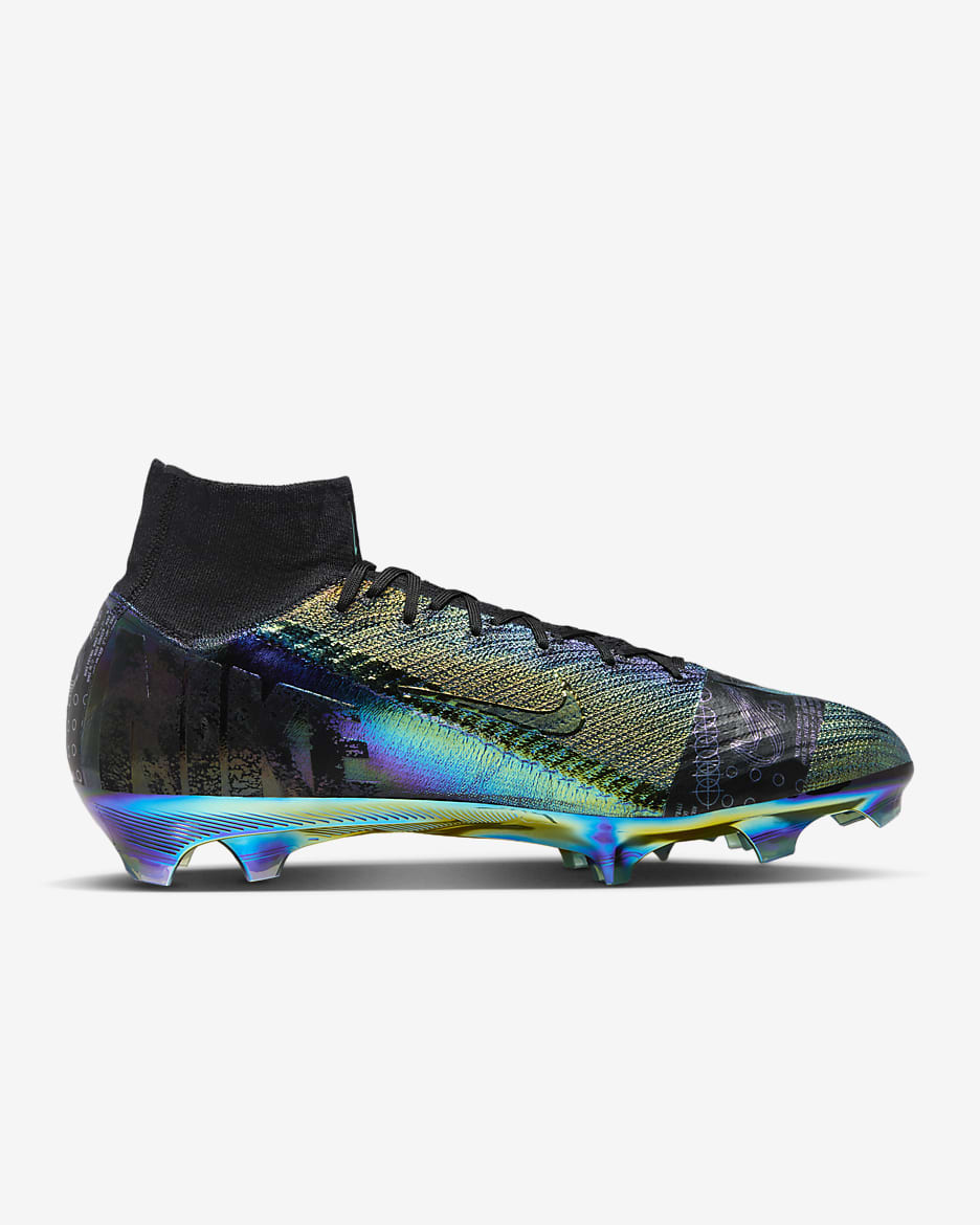 Nike Mercurial Superfly 10 Elite SE FG Yüksek Bilekli Krampon - Siyah/Siyah