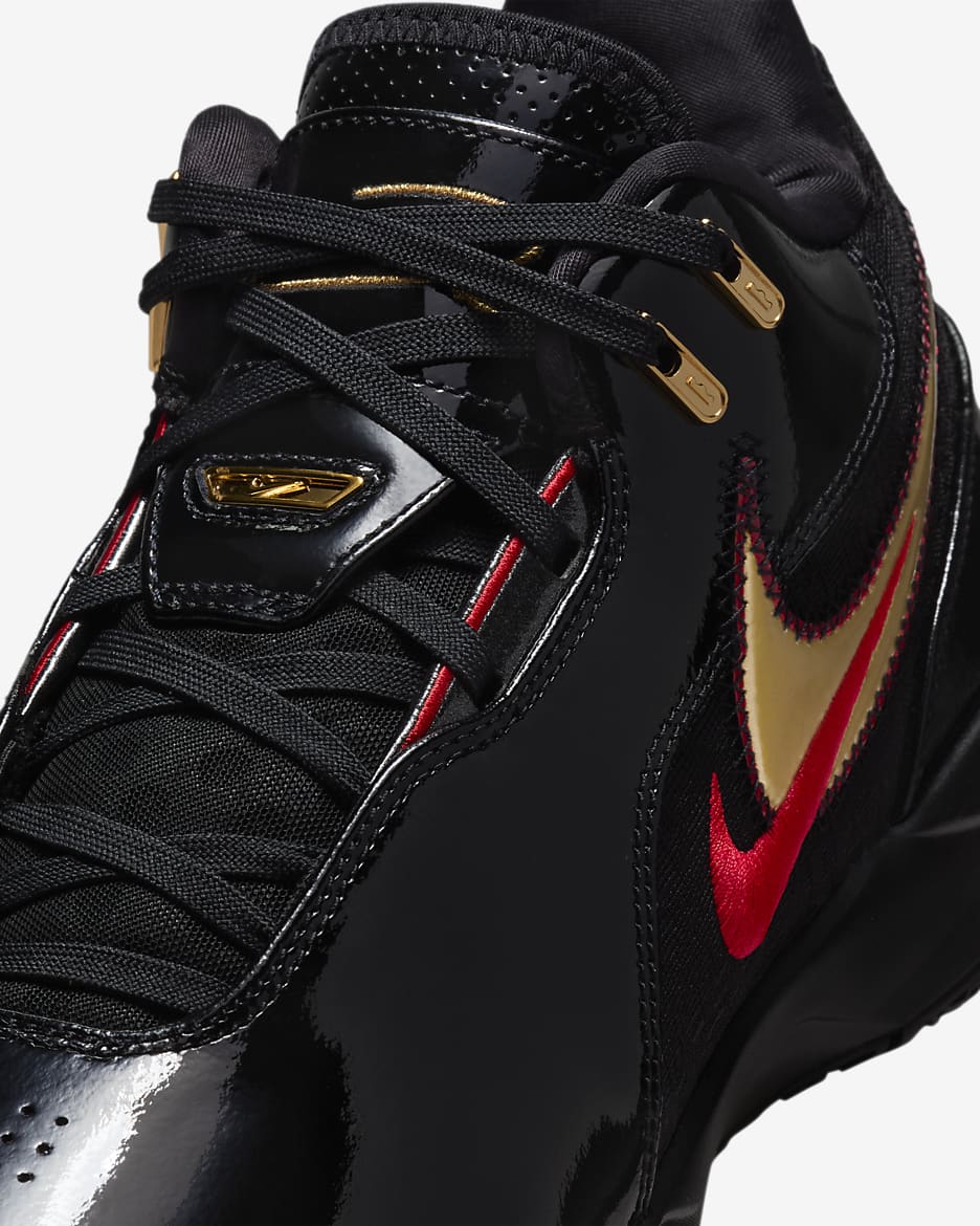 LeBron NXXT Gen AMPD EP Basketball Shoes - Black/University Red/Metallic Gold