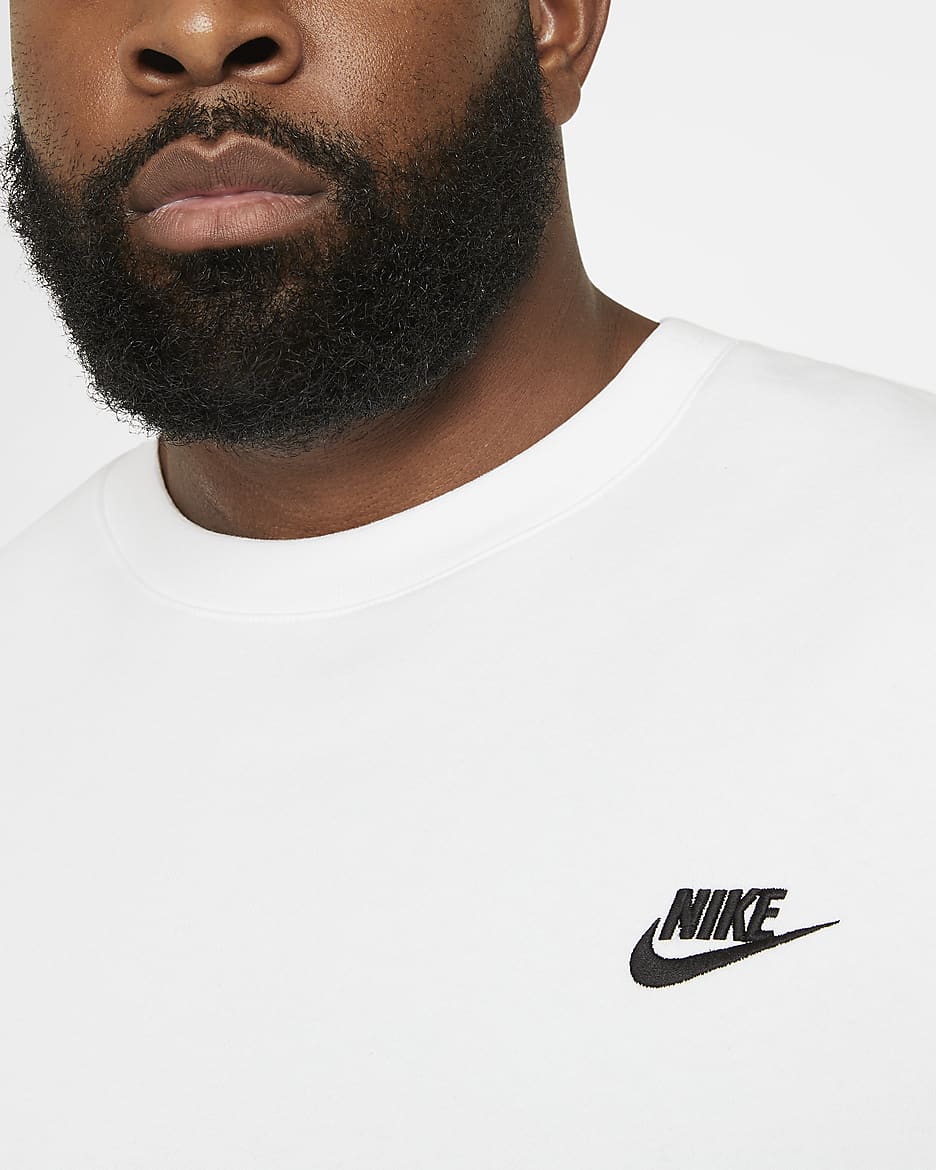 Nike Sportswear Club Fleece Men's Crew - White/Black