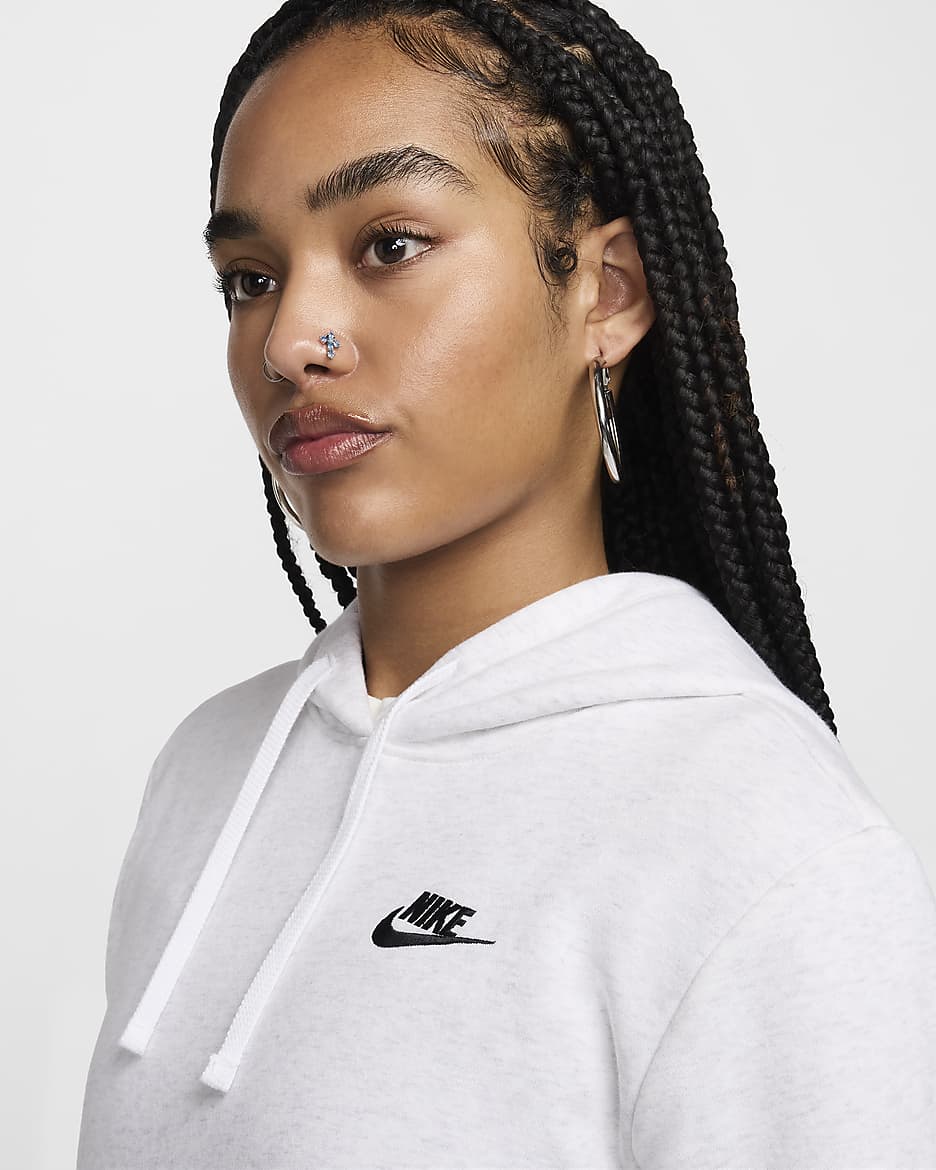 Sudadera con gorro sin cierre para mujer Nike Sportswear Club Fleece - Abedul jaspeado/Negro