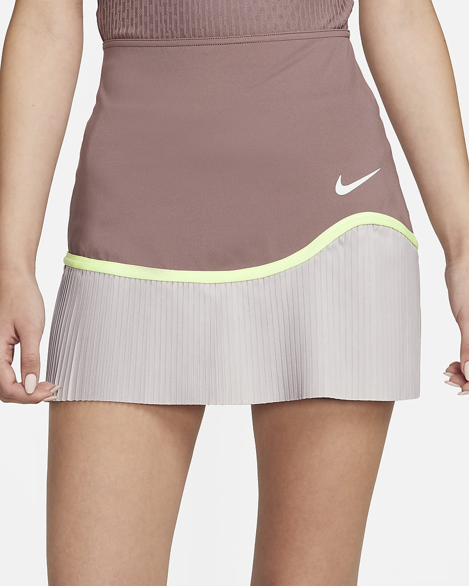 Nike Advantage Women's Dri-FIT Tennis Skirt - Smokey Mauve/Platinum Violet/White