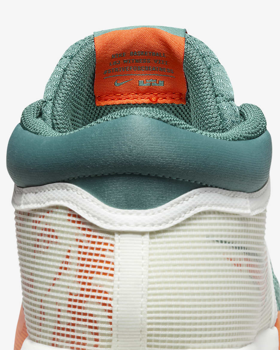 LeBron Witness 8 Basketball Shoes - Sail/Bicoastal/Campfire Orange/Safety Orange