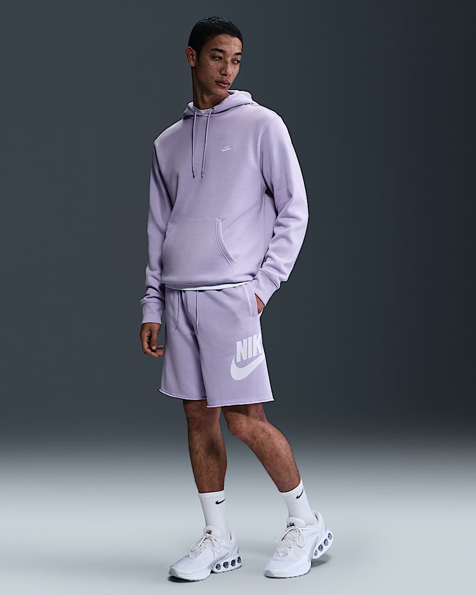 Ανδρικό σορτς Alumni από French Terry ύφασμα Nike Club - Hydrangeas/Hydrangeas/Λευκό
