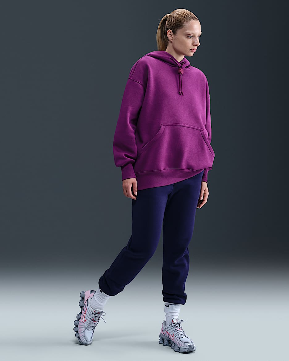 FC Barcelona Phoenix Fleece Pantalón de talle alto de fútbol Nike - Mujer - Imperial Purple/Bright Grape